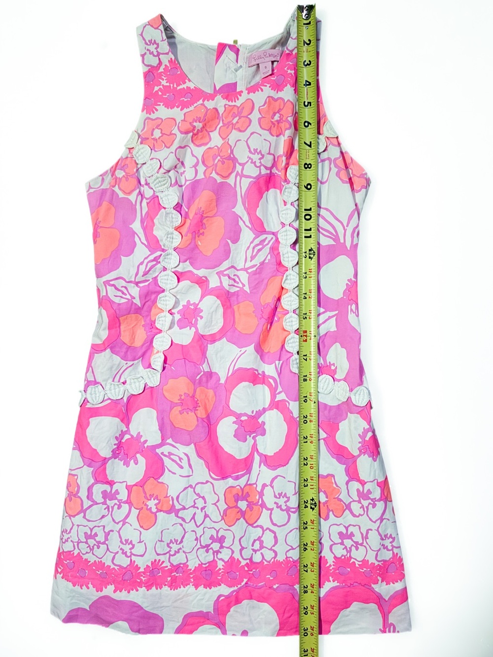 Lilly Pulitzer Pearl Shift Dress Pansy Dance Pink Orange Lace Size 0 Womens Girl - Picture 12 of 13
